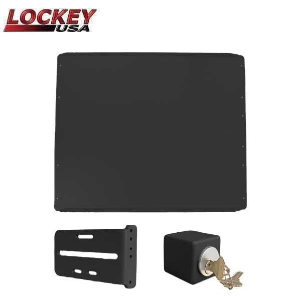 Lockey PS50B Shield Safety Kit In Black - Panic Shield, PSSB Strike Bracket, PSGB5 Key Cylinder Box, Key Cy LK-PS50B
